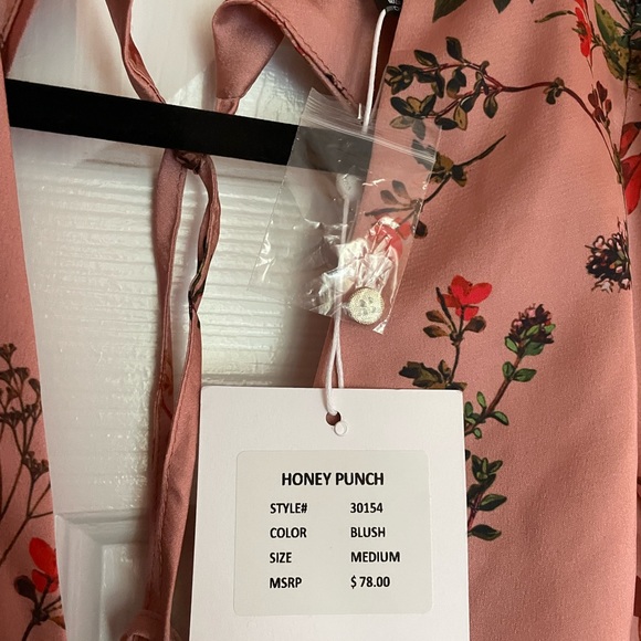 NWT Dusty Peach Floral Dress - Picture 3 of 3